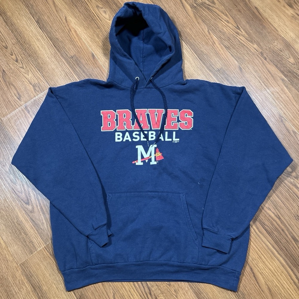 Mississippi Braves Minor League Baseball Sweatshirt Hoodie Men's XL Navy Blue‎
